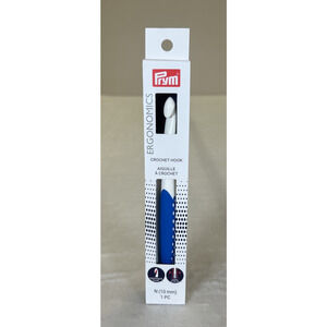 NIB Prym Ergonomic Crochet Hook N Size 10mm Super Smooth New Optimized Hook Blue